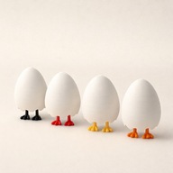 Zestaw 4 zajączków wielkanocnych z nóżkami dekoracyjne figurki stroik