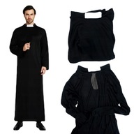 Strój Ksiądz Kleryk Sutanna Księdza Halloween M L XS przebranie na imoreze