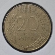 *FRANCJA [0112]*20 centymów CENTIMES 1973 Piąta Republika, Marianna Rośliny