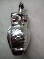 BOMBKA PRL - SOWA 7,5CM , 1SZT , PIEKNY UNIKAT