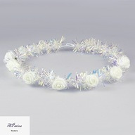 Ks225 Ozdoba do włosów wianek komunijny różyczki ok. 17cm