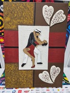 Obraz ręcznie wykonany – motyw tańca i miłości| Aukcja WOŚP