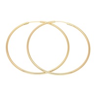 60100 KOLCZYKI 18K POZŁACANE 65/2 MM ZŁOTE KOŁA