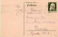 Kartka Bayern 1911, Monachium–Kraków, stempel i korespondencja