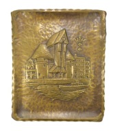 PRL PIĘKNA PLAKIETA HERB GDAŃSK ŻURAW METALOPLASTYKA ZOBACZ!