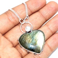Naszyjnik Labradoryt Serce