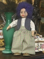 KLAUN SZMACIANA DUŻA LALKA KOLEKCJONERSKA VINTAGE RĘCZNIE WYKONANA 43CM