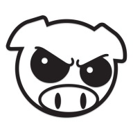 Naklejka bez tła Zła Świnka na Subaru Angry Pig LEWA wodoodporna JDM