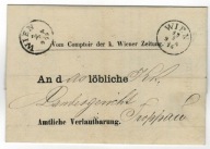 Austria List 1875 Wiedeń Opawa opłata stemplowa