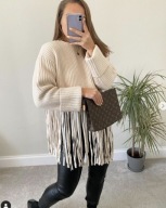 ZARA SWETER FRĘDZLE ECRU BLOG R.XS/S NOWY!