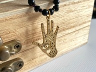 Naszyjnik handmade Dłoń Oko Proroka onyks