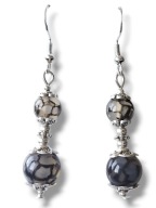 AW56 Kolczyki kamienie AGAT WĘŻOWY długie