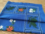 Obrus kobalt świąteczny Boże Narodzenie super serweta 80x90 PRL