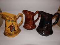 Dzbanki ceramiczne, dzbanki z motywem polowania, PRL, kolekcjonerskie