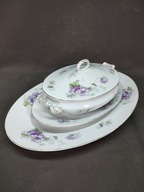 Zestaw porcelanowa ważą i dwa półmiski na środek stołu