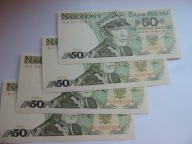 POLSKA 4 x 50 ZŁOTYCH 1988 KOLEJNE NUMERY