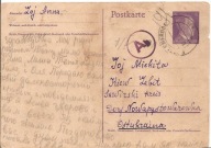 UKRAINA -TRZECIA RZESZA -postkarte -obieg 1943 rok -j.ukraiński