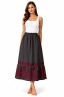 Elegancka spódnica z haftem, spódnica 100% wiskoza gumka w pasie S/M