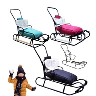 POLSKIE SANKI DZIECIĘCE +OPARCIE +PCHACZ DŁUGOŚĆ 105 CM +ŚPIWOREK +PODNÓŻKI