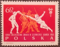 Polska Fi 1259** XXVIII Mistrzostwa Świata w Szermierce 1963r klaser nr 81