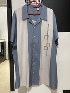 S Koszula imprezowa szerokie pasy oryginalny geometryczny zestaw duża 2XL