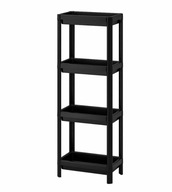 IKEA VESKEN Regał, czarny łazienkowy 37x23x101 cm