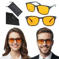 Okulary Blokujące Niebieskie Światło Pomarańczowe Do Komputera Grania Etui