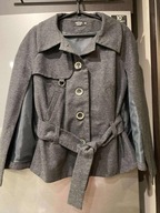 COTTON CLUB nowy fantazyjny płaszczyk z paskiem r. 40