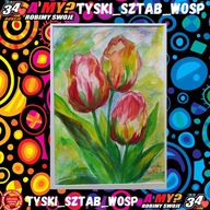 ”Tulipany czerwone” akwarela na papierze Danuta Rasińska – Wołomin
