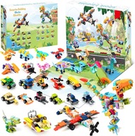 KALENDARZ ADWENTOWY KLOCKI KONSTRUKCYJNE DINOZAURY SAMOCHODY POJAZDY AUTKA