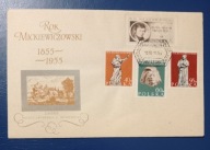 KOPERTA FDC ROK MICKIEWICZOWSKI 1955 NR 804-807 STAN DOBRY