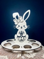 Stojak na pisanki wielkanocne talerz na jajka 8 jajek Zając wielkanoc