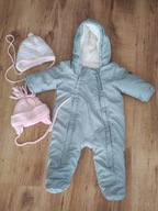 Kombinezon zimowy r 68 + czapki