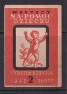 Tydzień Dziecka 1945 rok, rzadkie, 5 x 7 cm