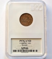 5 GROSZY 1931 BRĄZ / XF40 GCN