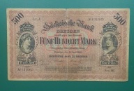 Niemcy, Banknot 500 Marek 1890,Saksonia-Drezno