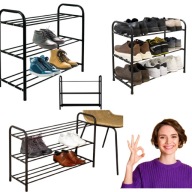 SZAFKA NA BUTY 65 X 52 X 26 CM CZARNA REGAŁ PÓŁKA ORGANIZER NA OBUWIE