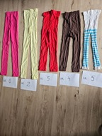 zestaw legginsy getry rajstopy bez stopek dla dziewczynki 5 szt.