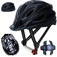 KASK ROWEROWY DZIECIECY DLA NASTOLATKA REGULOWANY Z DASZKIEM CZARNY 54-62CM