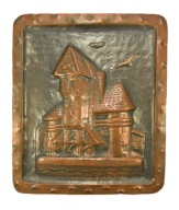 PRL PIĘKNA DUŻA PLAKIETA GDAŃSK ŻURAW METALOPLASTYKA ZOBACZ!