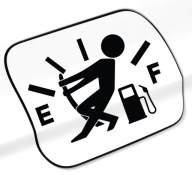 Ludek chłopak na wlew paliwa pusty bak Wycinana naklejka bez tła UV odporna