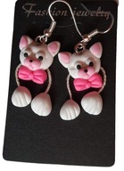 KOLCZYKI Z MODELINY BIAŁE KOTY NAJLEPSZY UPOMINEK