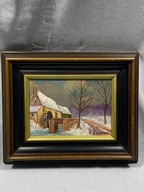 Stary obraz olejny ręcznie malowany na płótnie