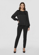 Vero Moda czarna elegancka bluzka XXXL 46 3XL bufki puff sleeve – trend