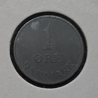 *DANIA [0644]*1 ore 1957 Król Fryderyk IX, Korona, Monogram DANMARK *1 ORE