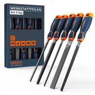 Zestaw 5 pilników do metalu płaski półokrągły okrągły trójkątny kwadrat