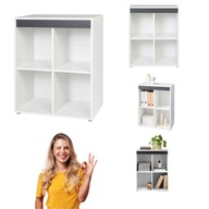 REGAL NA KSIAZKI POLKA NISKI BIALY NOWOCZESNY LOFT MODERNISTYCZNY MALY