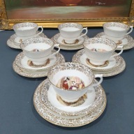 Komplet 6 trio Bone China England „Cries of London – Fine Black Cherries”