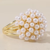 PIERSCIONEK opal vintage BIAŁY OWAL Z MIEDZI POZŁACANY PIĘKNY DZIEŃ BABCI