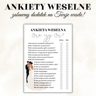 Ankieta weselna dla Gości weselnych RÓŻNE WZORY